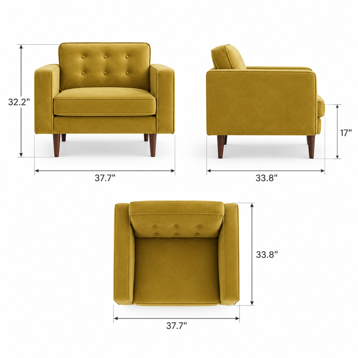 Kirby Olive Green Velvet Armchair