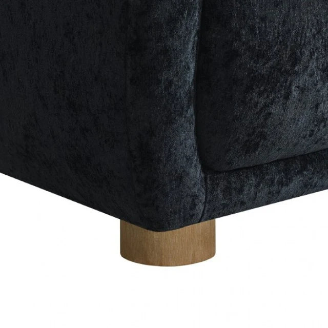 Kolvere Black Loveseat | Contemporary Solid Wood Chenille Loveseat | MidinMod