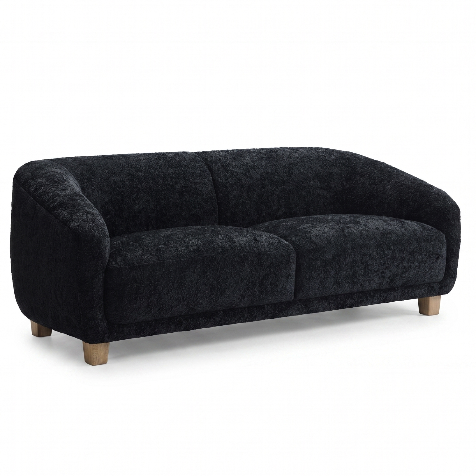 Kolvere Black Loveseat | Contemporary Solid Wood Chenille Loveseat | MidinMod