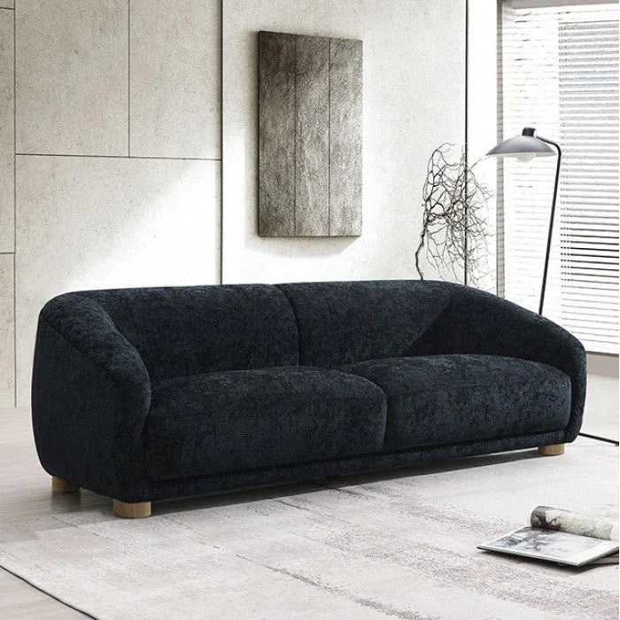 Kolvere Black Sofa | Contemporary Solid Wood Chenille Sofa | MidinMod