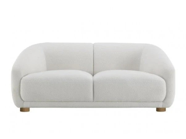 Kolvere White Loveseat | Contemporary Solid Wood Boucle Loveseat | MidinMod
