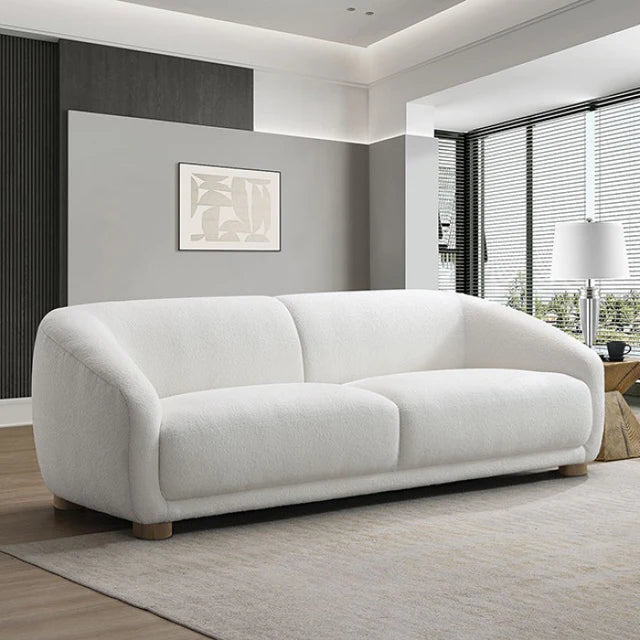 Kolvere White Sofa | Contemporary Solid Wood Boucle Sofa | MidinMod