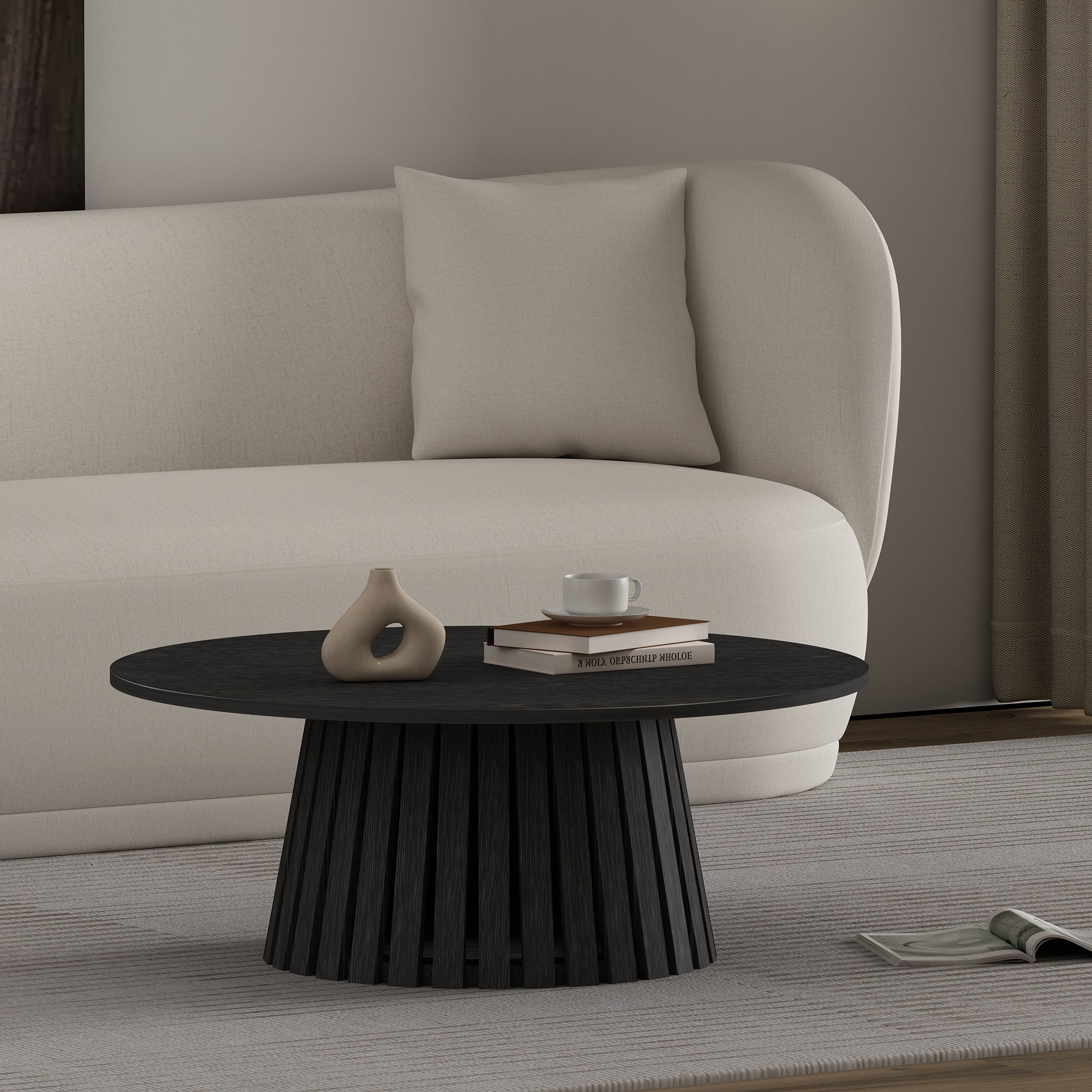 Layla 35.4" Modern Black Coffee Table | MidinMod