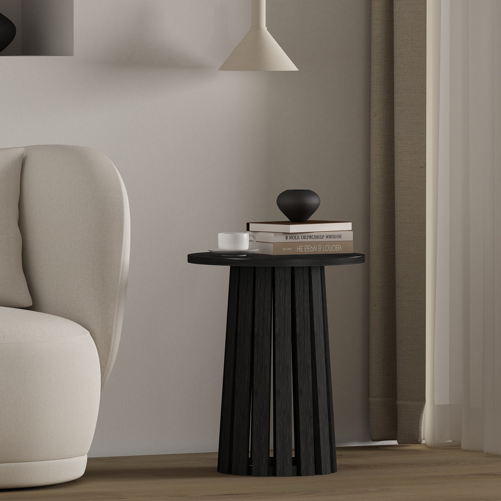 Layla Modern Black End Tables | Set of 2 | MidinMod