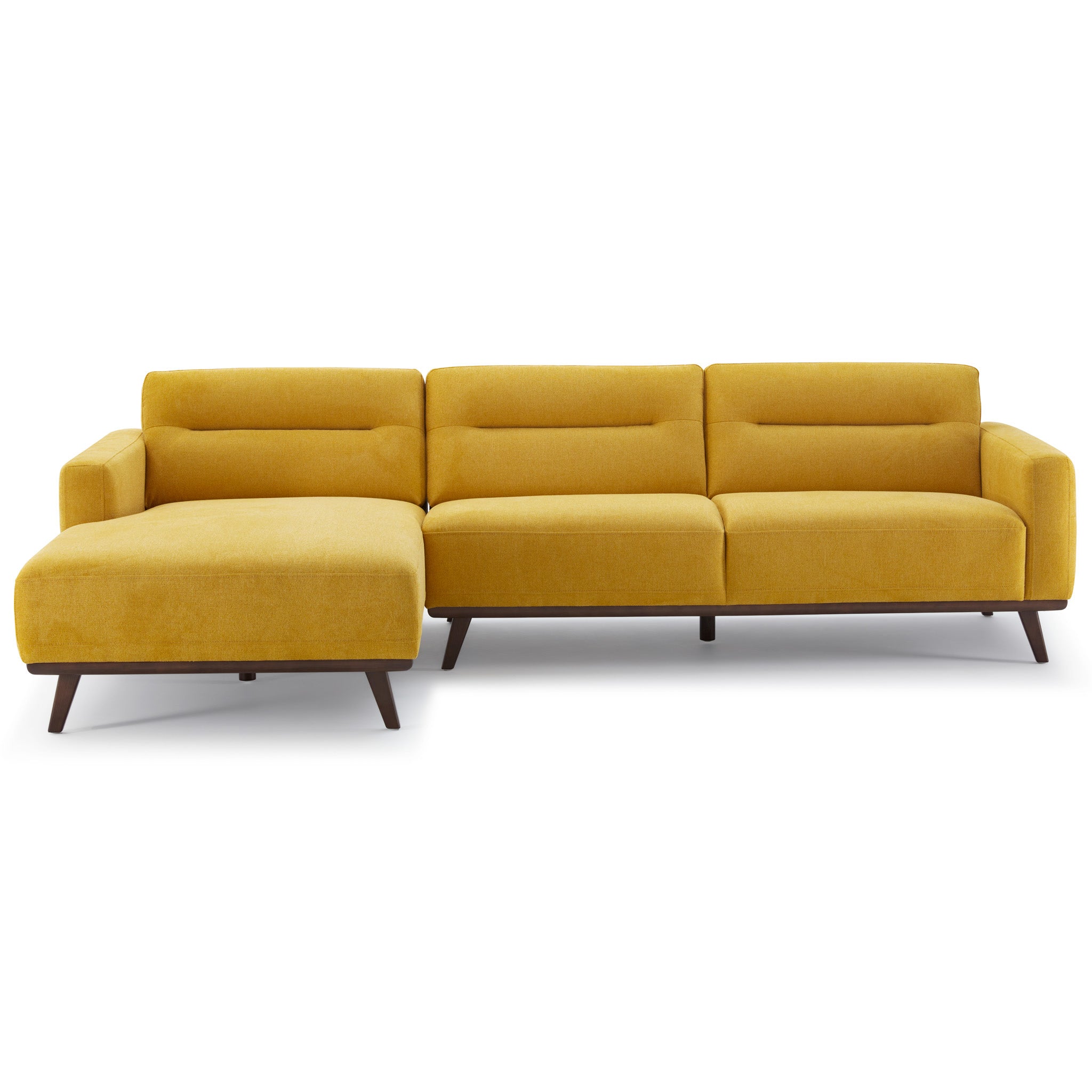 Baltic L Shaped Left Sectional Sofa Yellow Linen - MidinMod