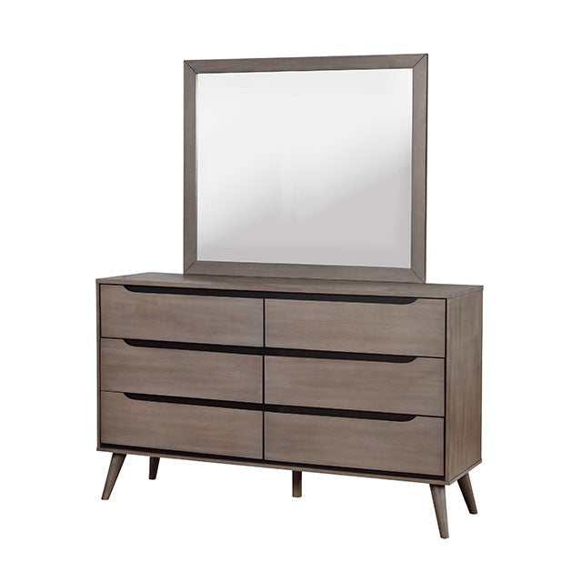 Lennart Gray Dresser | Mid-Century Modern Solid Wood Bedroom Dresser | MidinMod