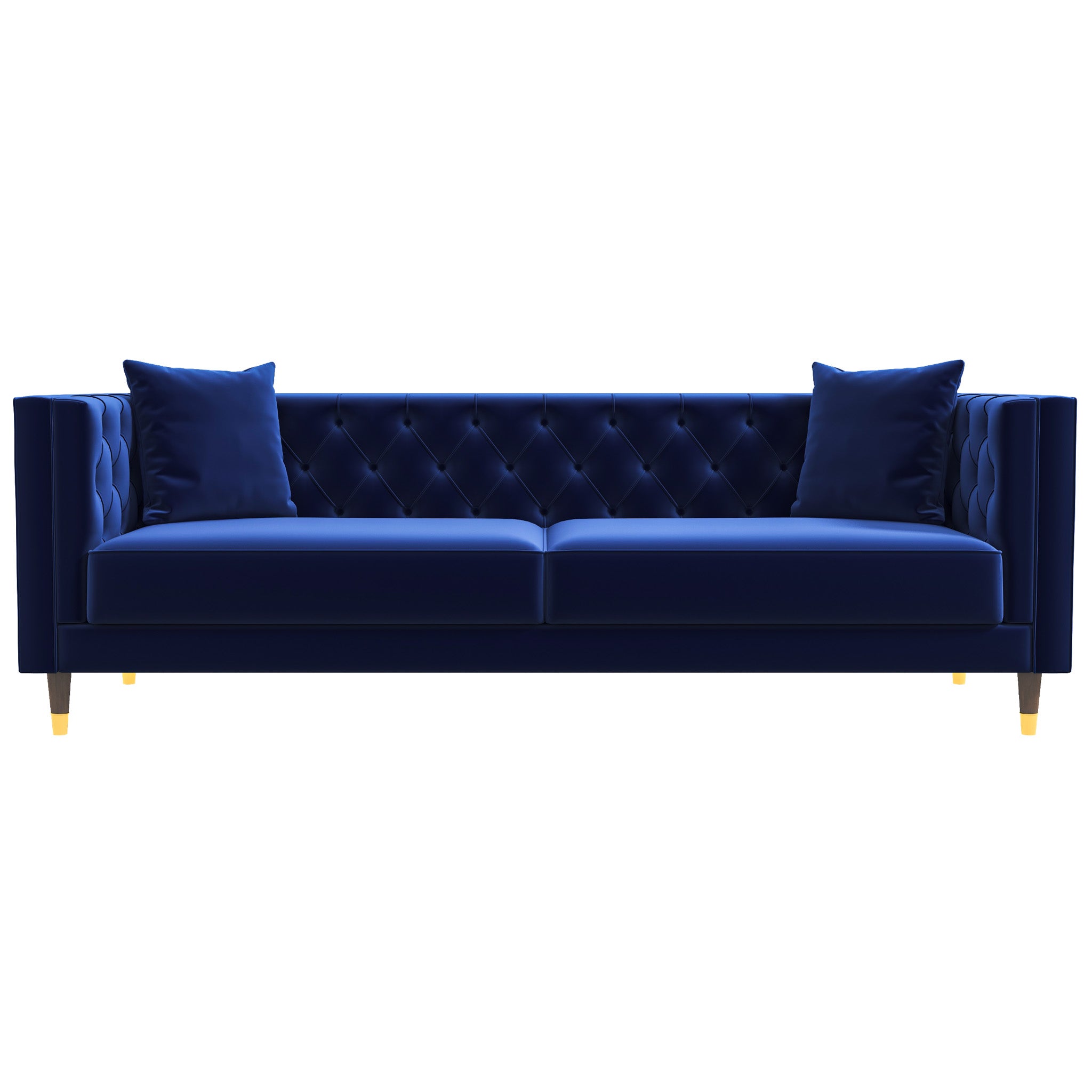 Lewis Dark Blue Velvet Sofa - MidinMod
