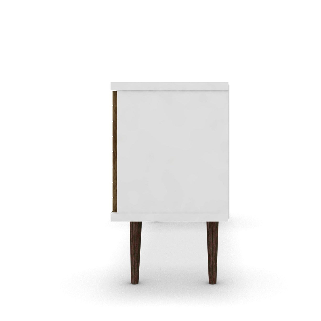 Liberty 53" TV Stand | Mid-Century Modern White & Rustic Brown Media Console | MidinMod