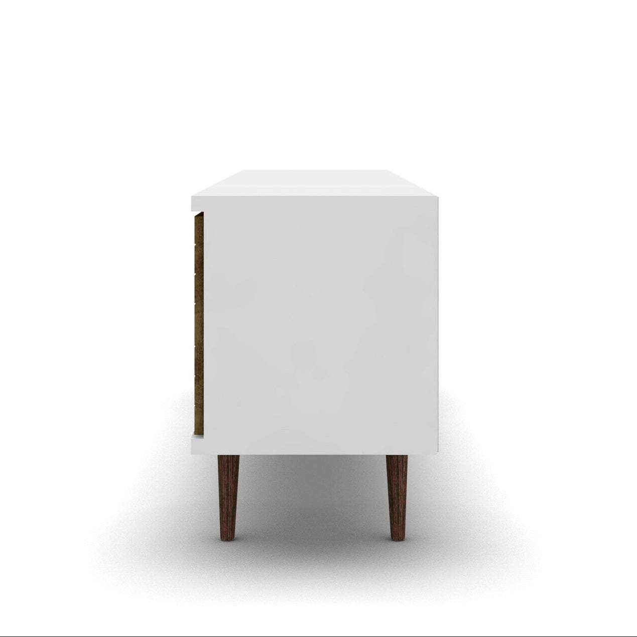 Liberty 63" Mid-Century TV Stand | White &a Rustic Brown Modern Media Console | MidinMod