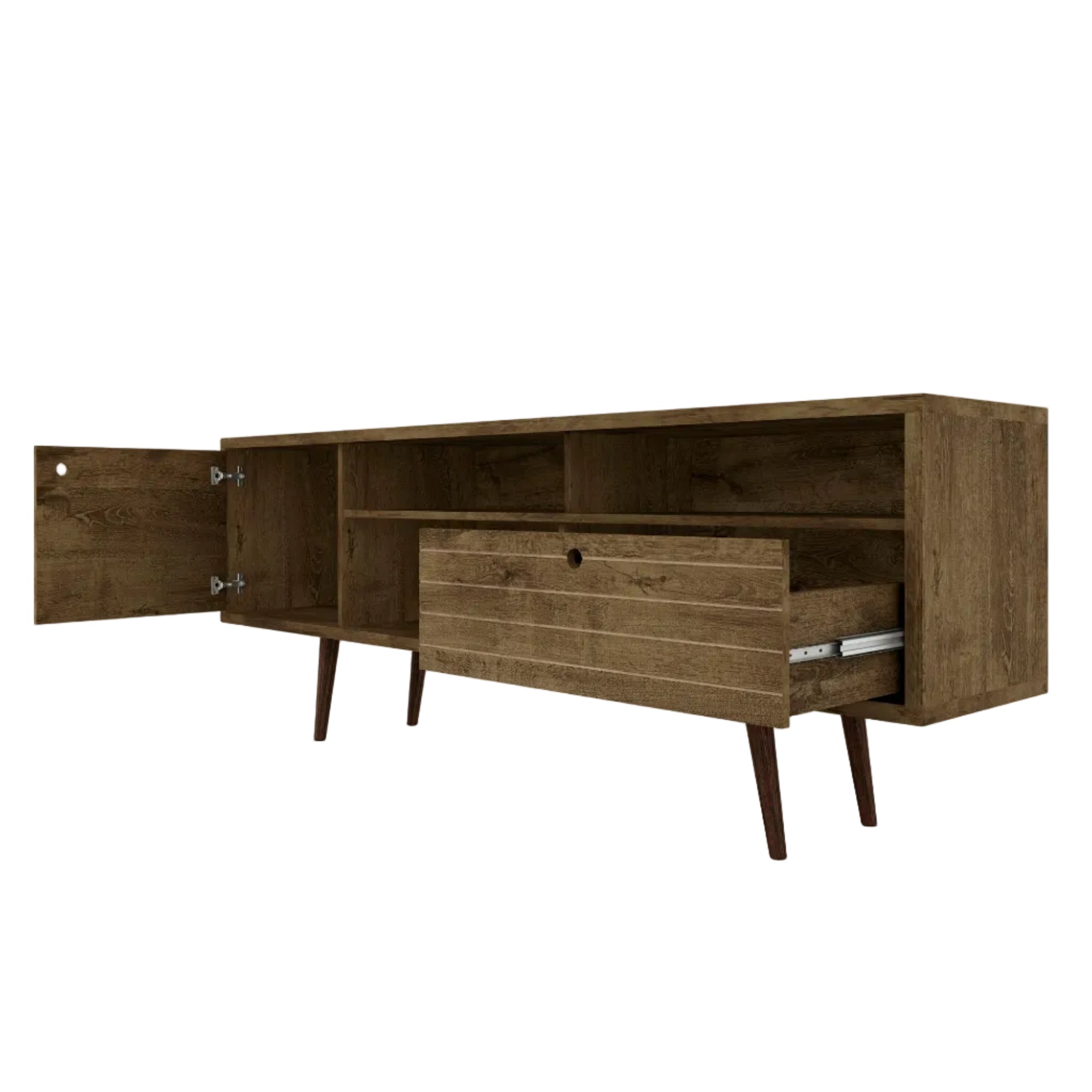 Liberty 70.86" Mid-Century Rustic Brown Modern TV Stand | MidinMod