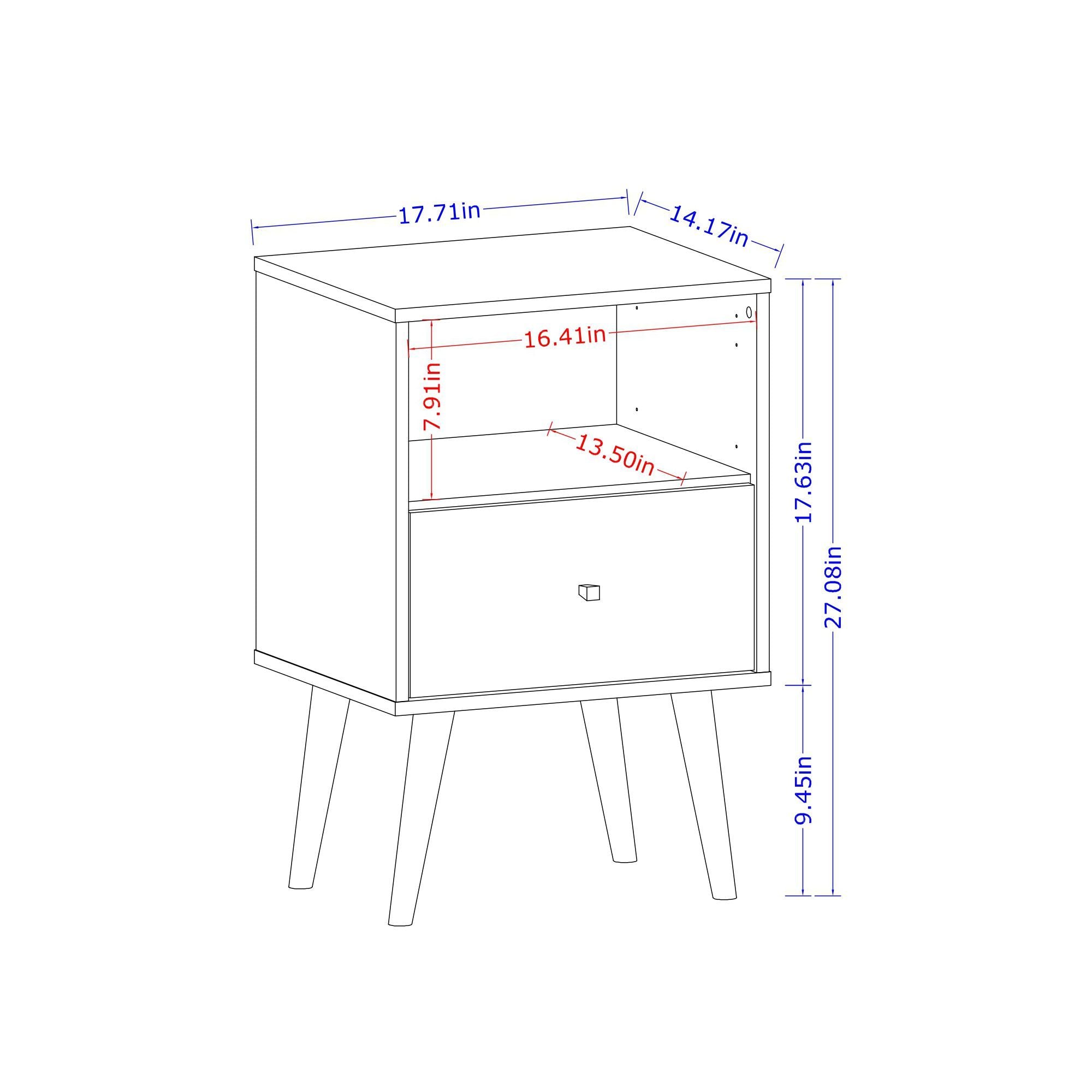 Liberty 1.0 White & 3D Brown Print Modern Bedside Nightstand | MidinMod