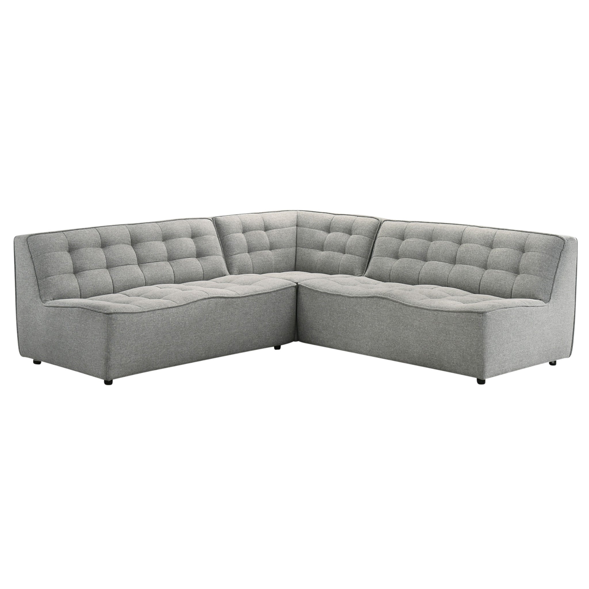 Linden Light Gray Linen Modular Corner Sofa - MidinMod