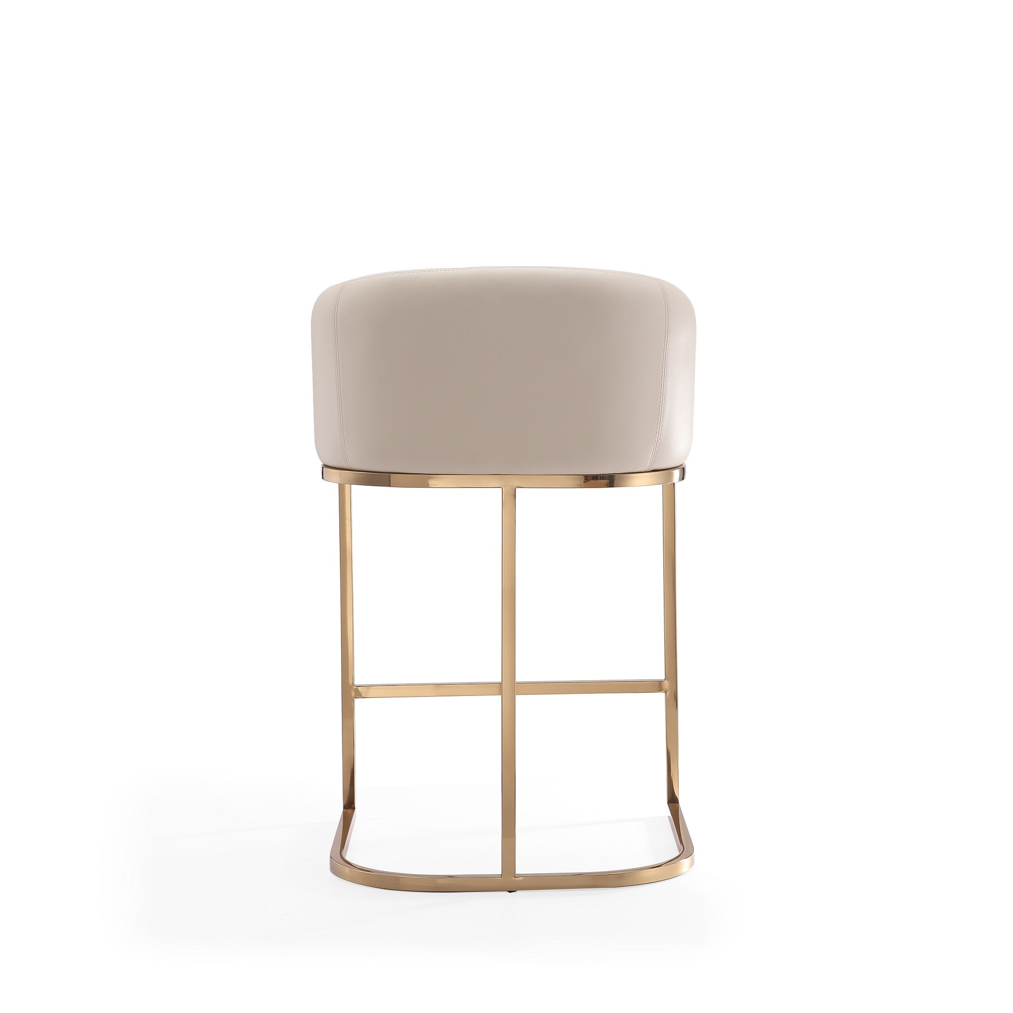 Louvre Cream & Titanium Gold Counter Stool | Modern Leather Upholstered Bar Seating | MidinMod