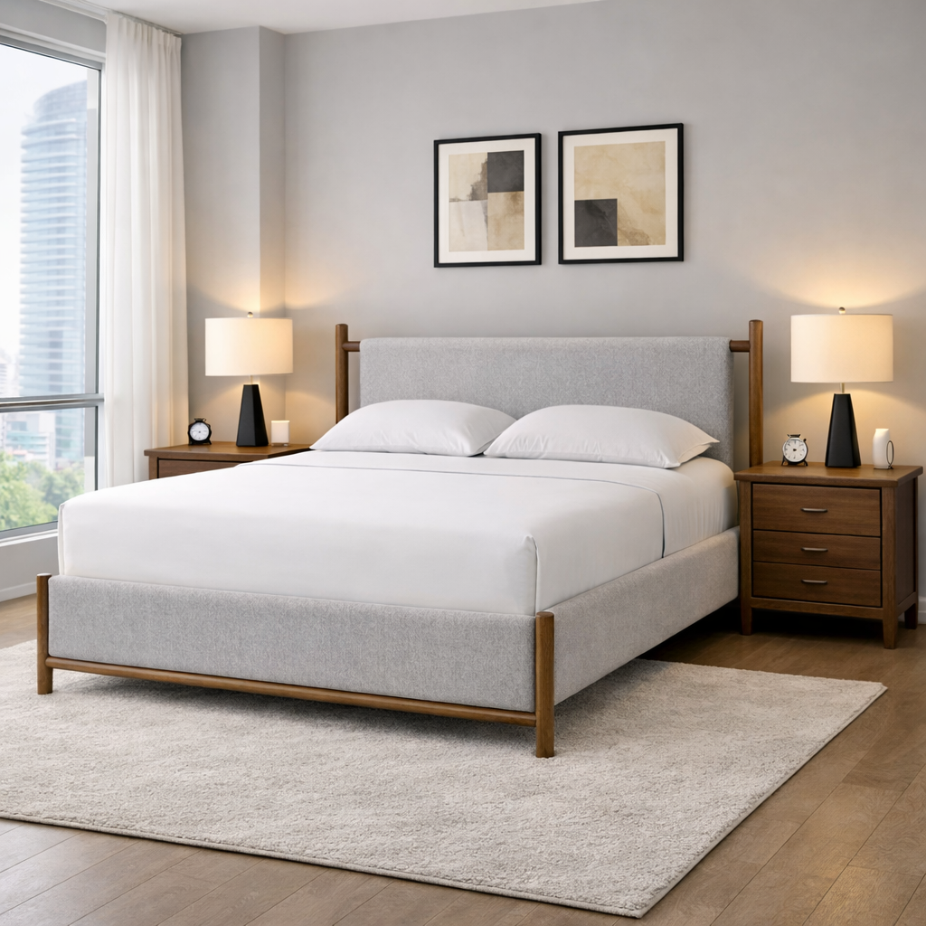 Lyncott King Size Upholstered Panel Bed