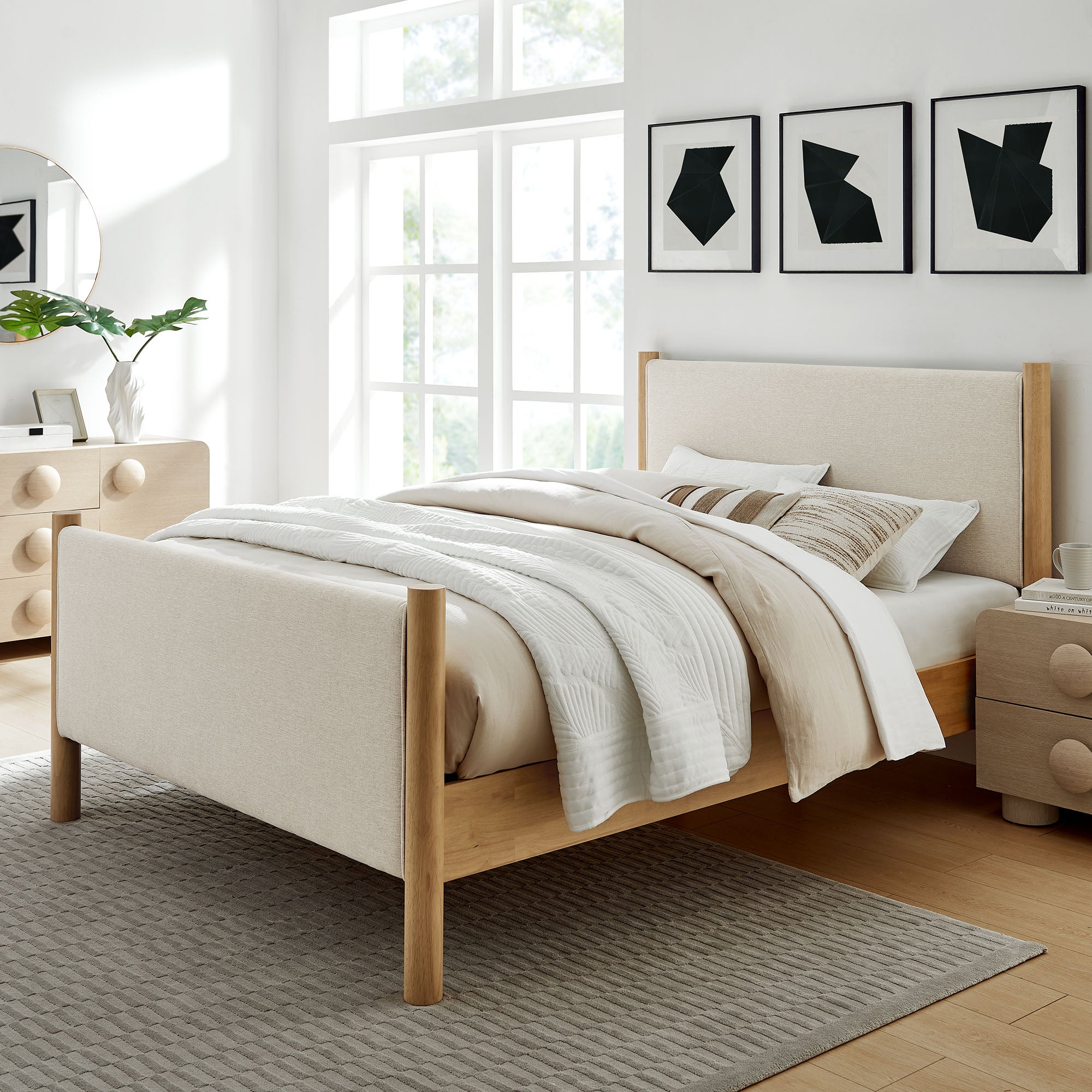 Maven Queen Size Fabric Upholstered Platform Bed by Modway