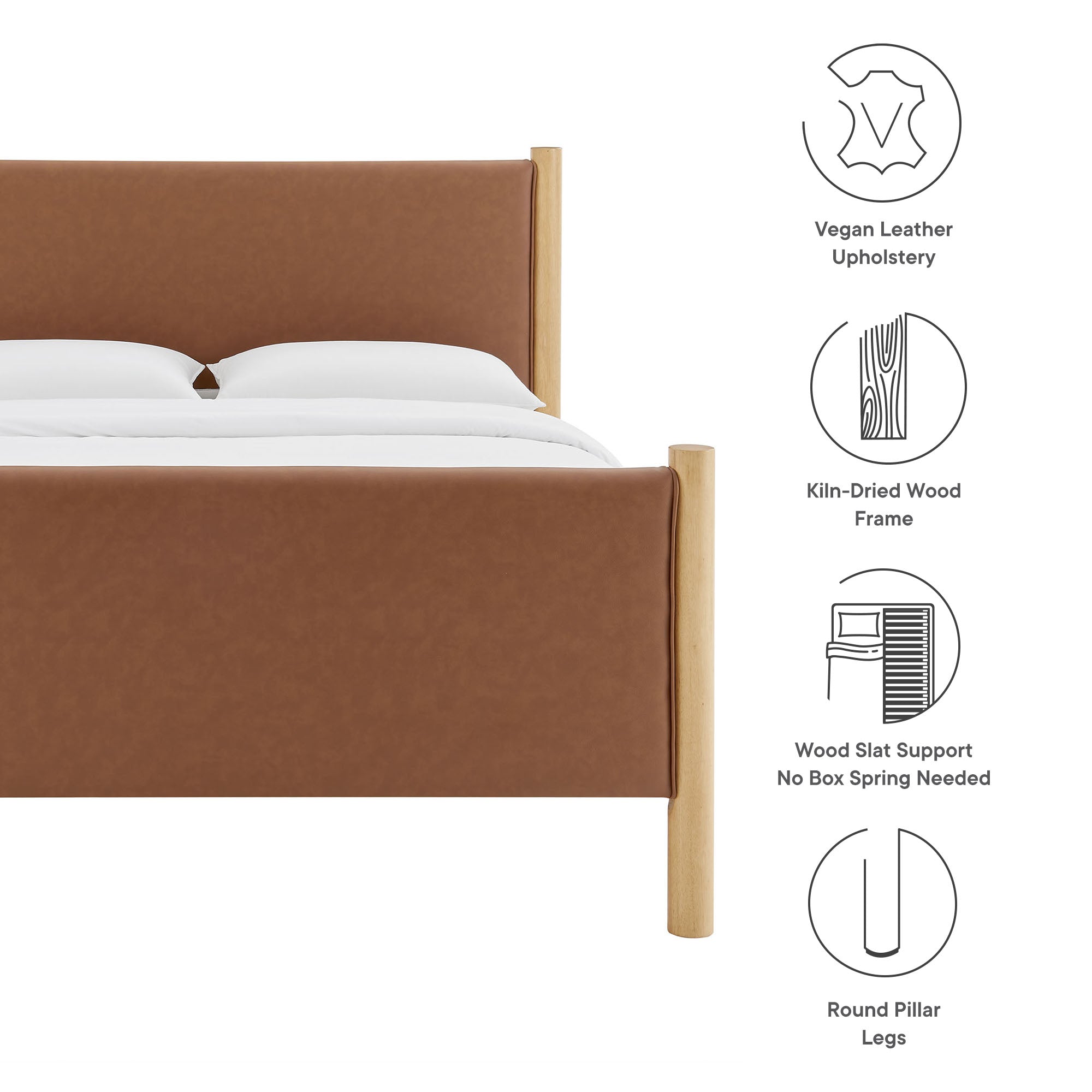 Maven Queen Size Vegan Leather Upholstered Platform Bed by Modway