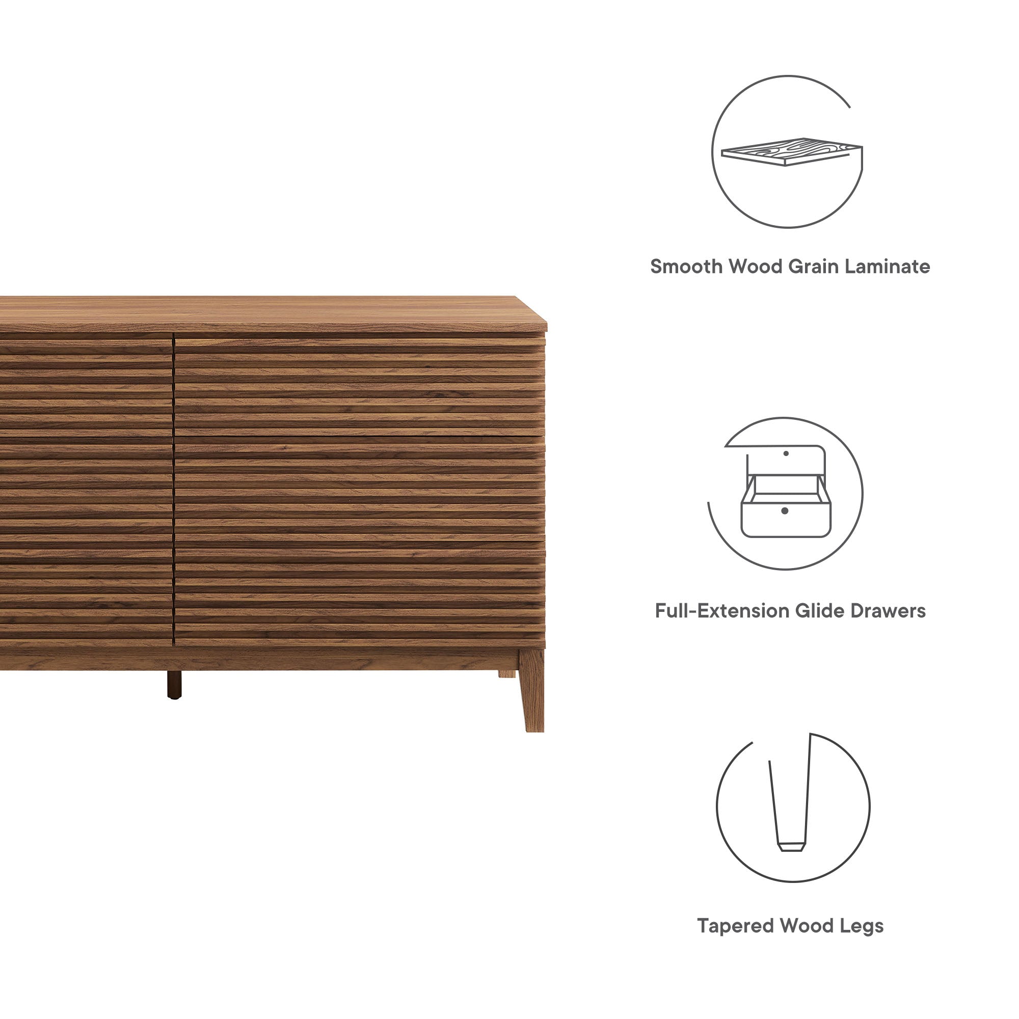 Render 63" 6-Drawer Dresser by Modway