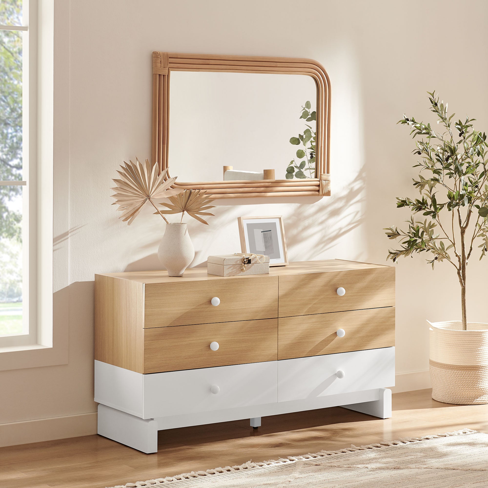 Nolia 6-Drawer Color Block Dresser by Modway