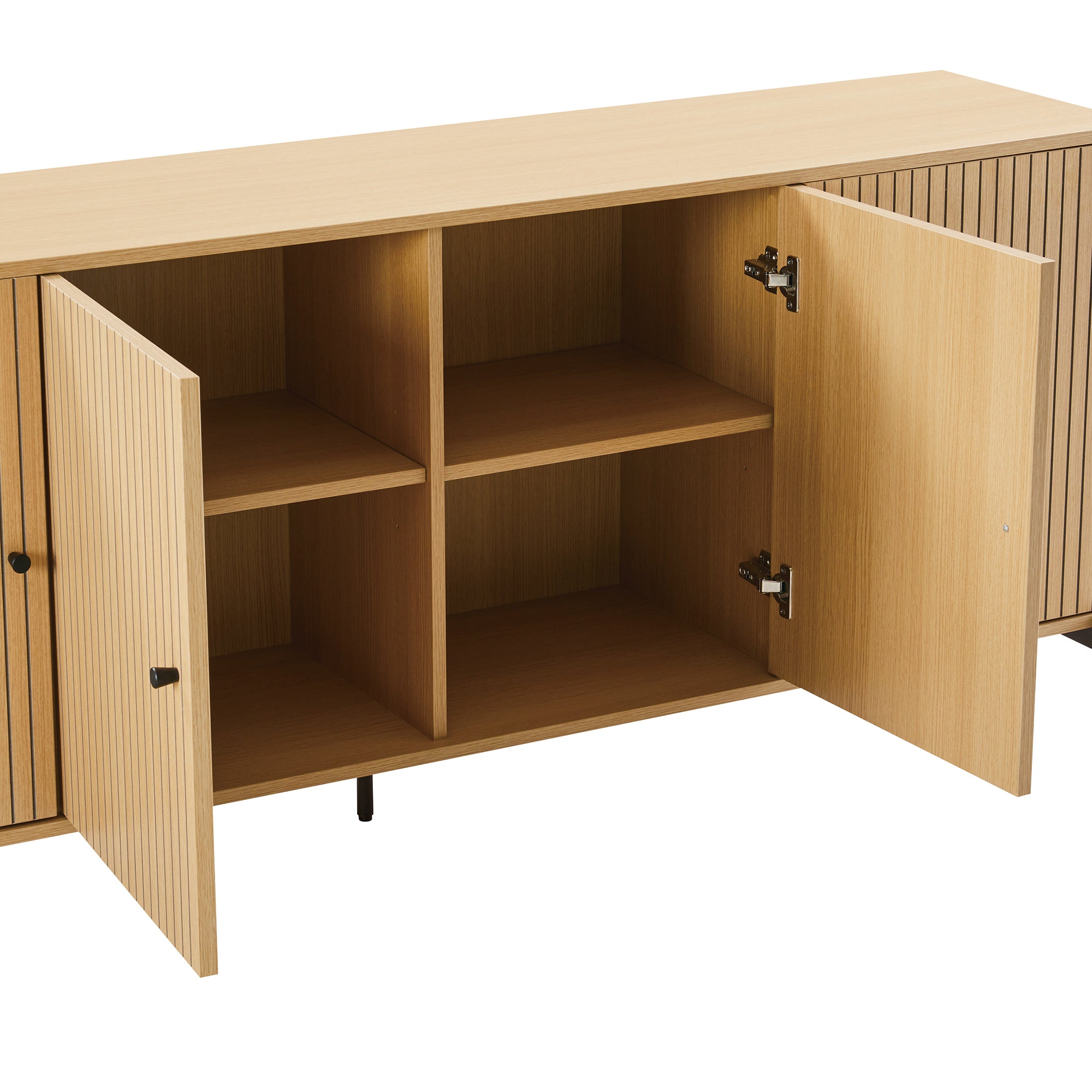 Magnolia 71" Sideboard in Natural Oak | Modern Solid Wood Dining Room Buffet | MidinMod