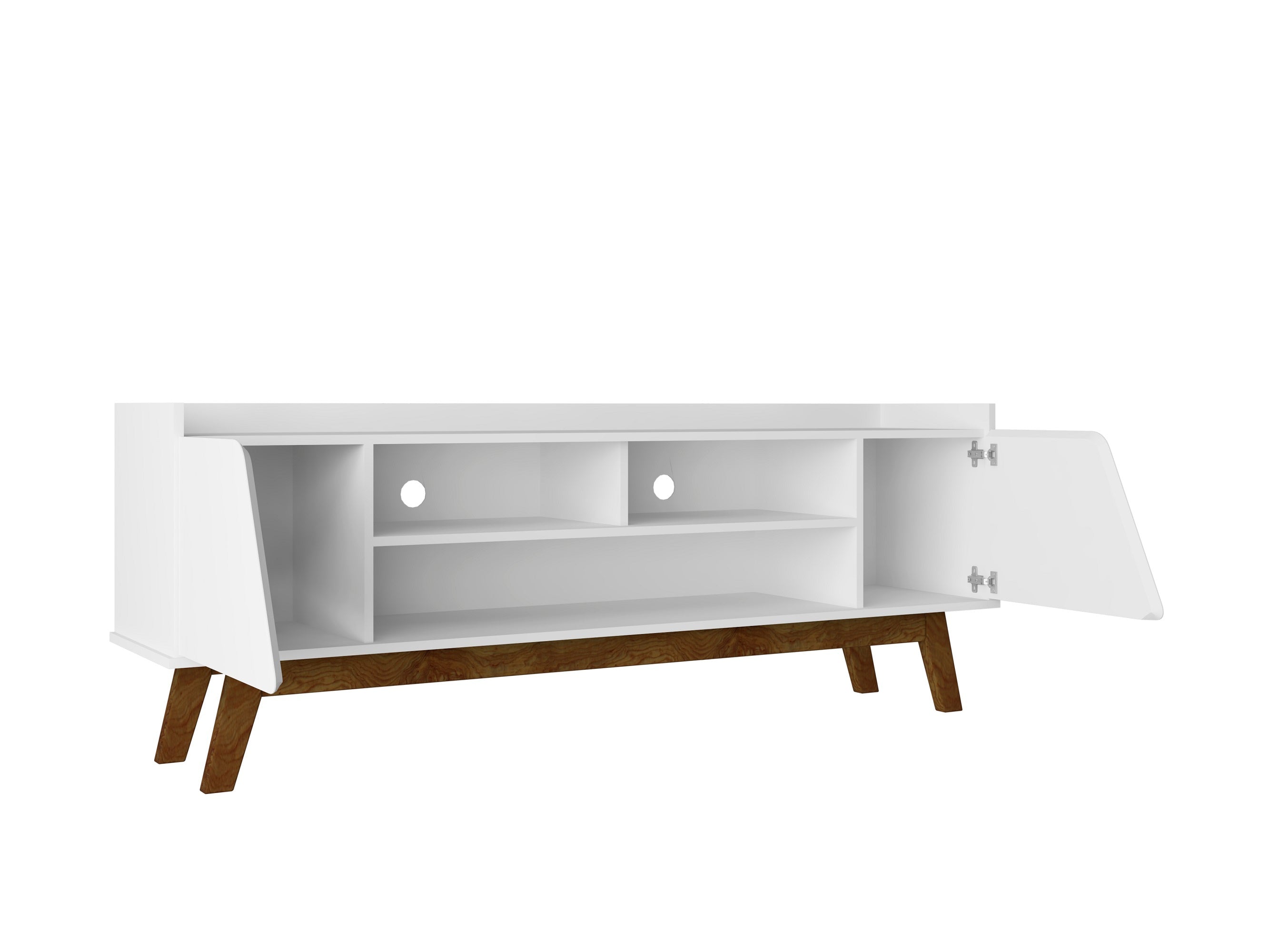 Marcus 63" TV Stand in White | Modern Media Center & Entertainment Console | MidinMod