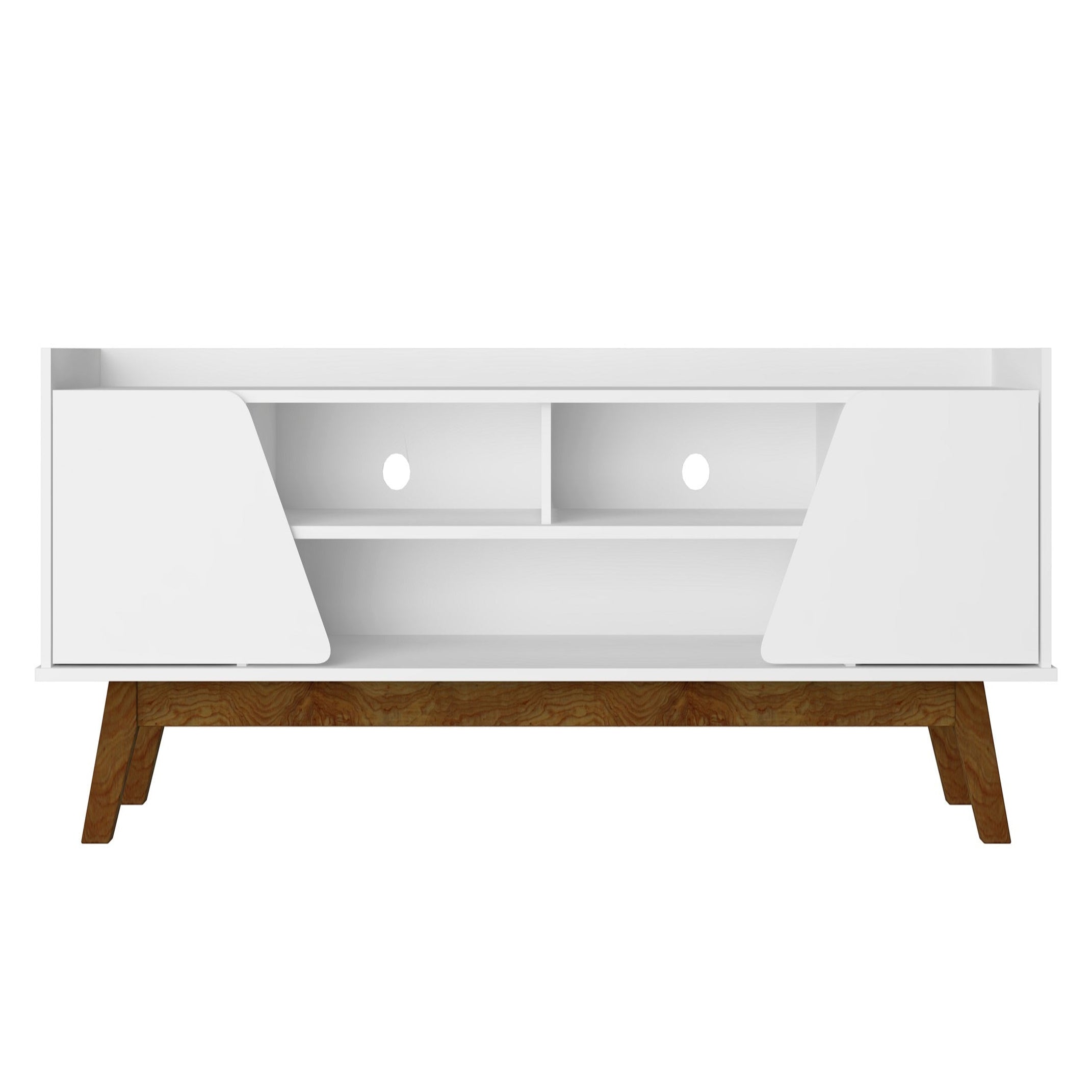 Marcus 63" TV Stand in White | Modern Media Center & Entertainment Console | MidinMod