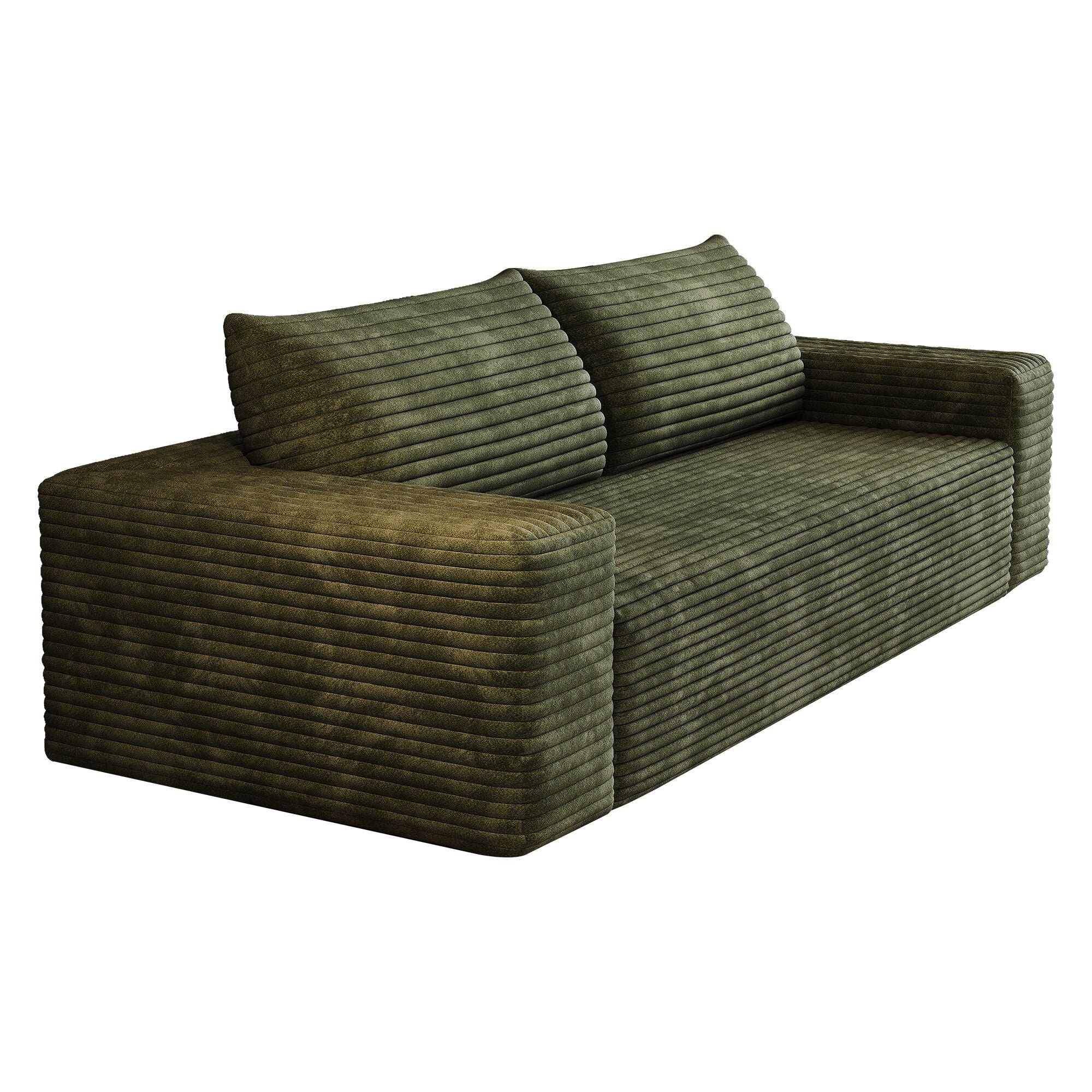 Meyer Modern Green 2-Seater Fabric Sofa with Ergonomic Design - MidinMod