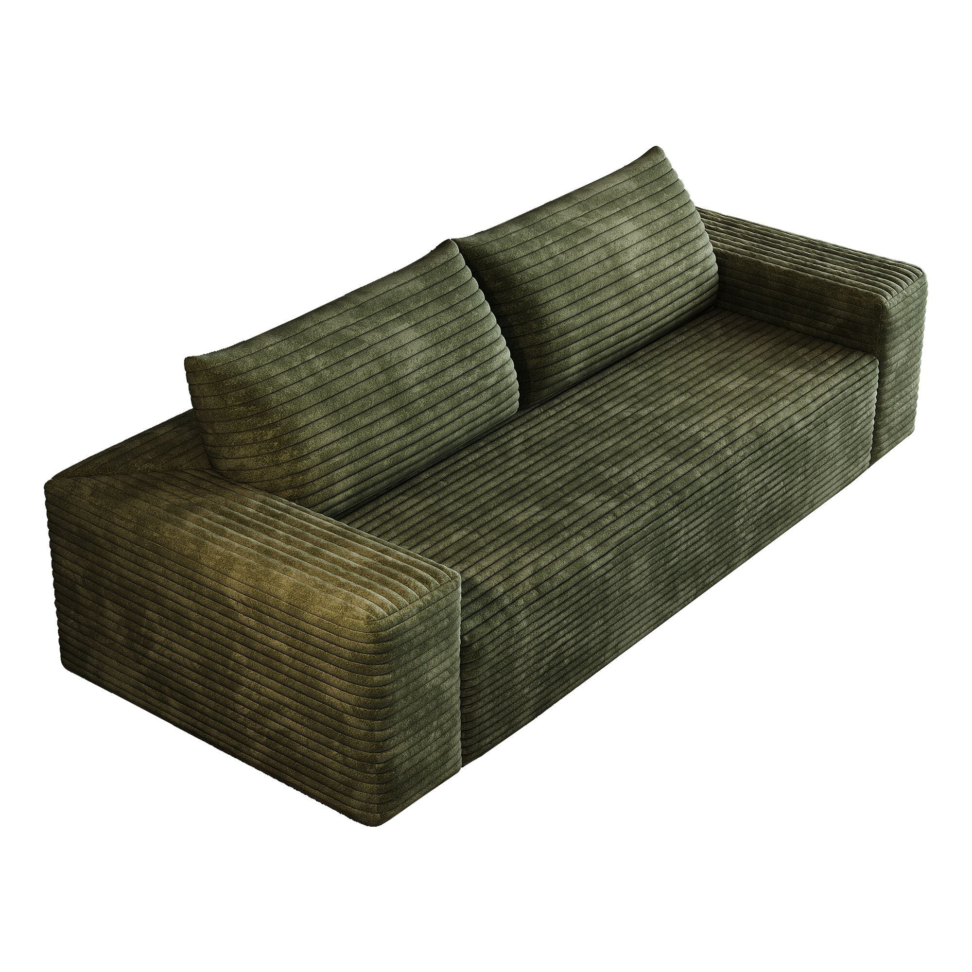 Meyer Modern Green 2-Seater Fabric Sofa with Ergonomic Design - MidinMod