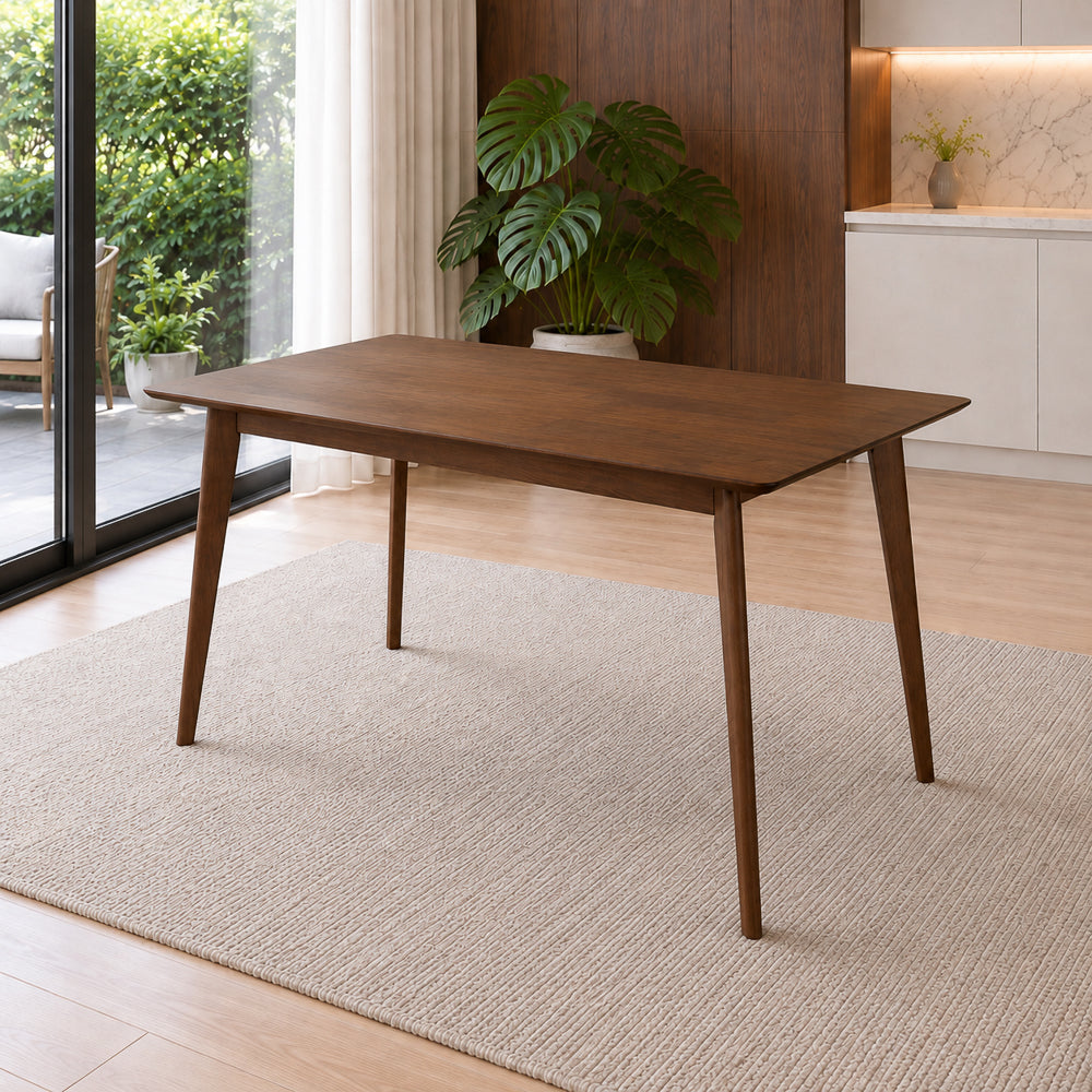 Abbot Rectangular Solid Wood Dining Table in Walnut | MidinMod