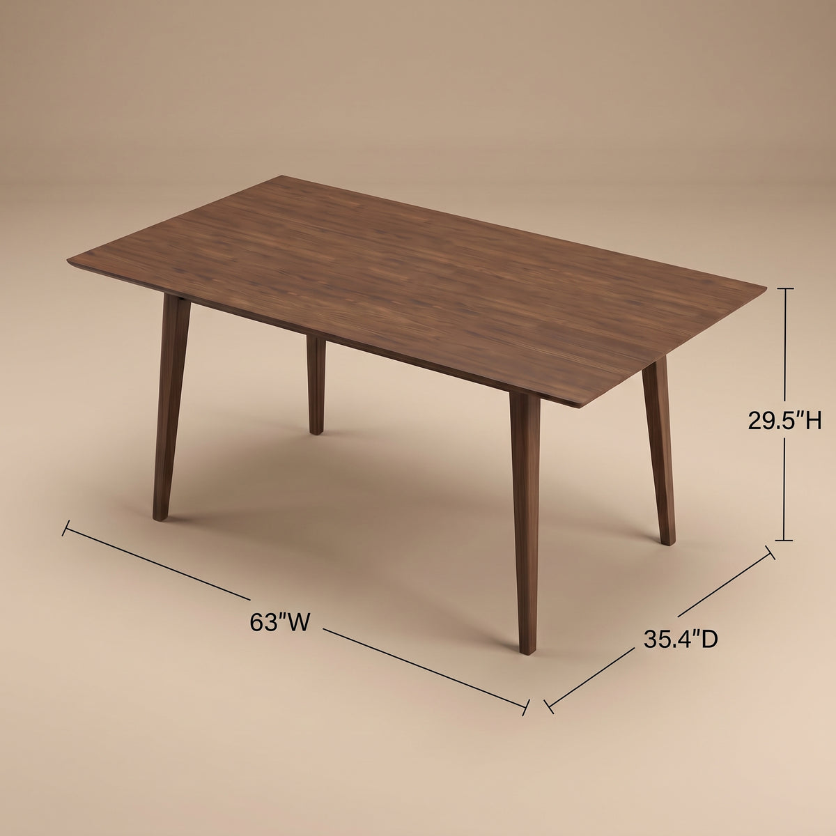 Adira Solid Wood Walnut Large Dining Table - MidinMod