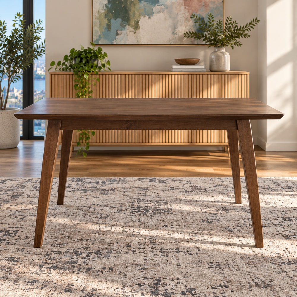 Adira Solid Wood Walnut Large Dining Table - MidinMod