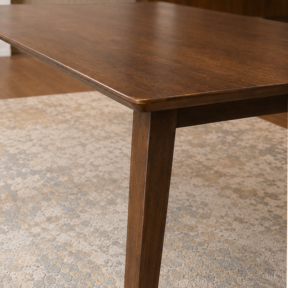 Alpine 47-Inch Mid-Century Solid Wood Dining Table in Walnut | MidinMod