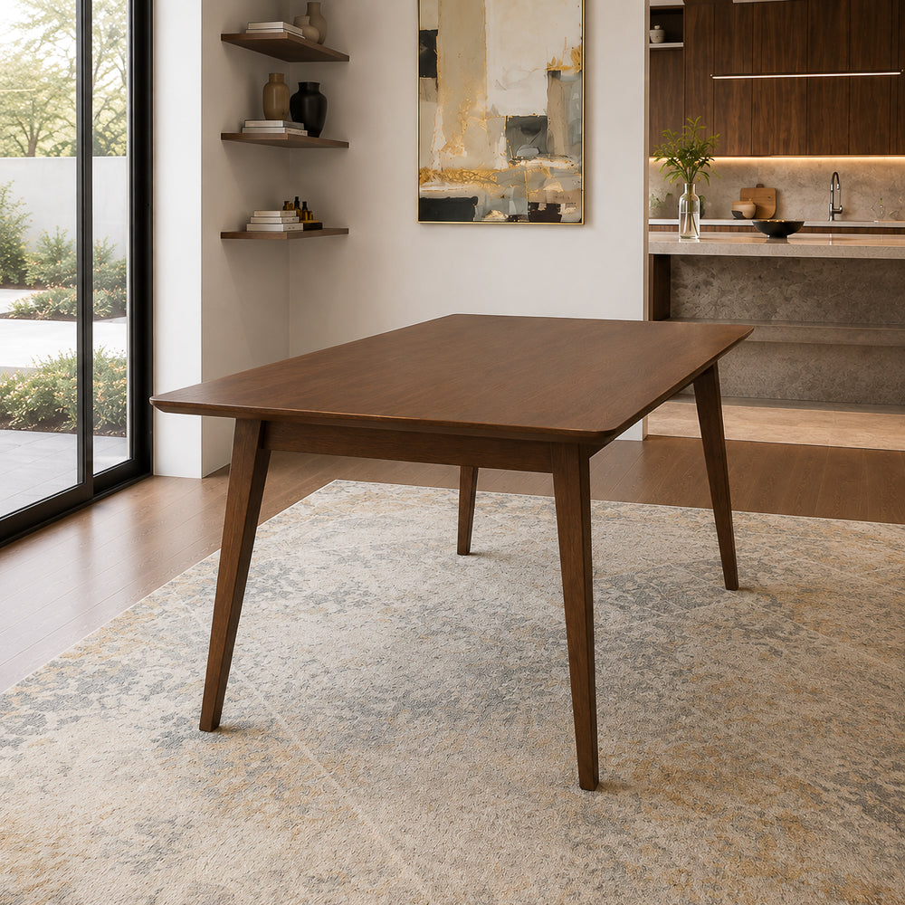 Alpine 47-Inch Mid-Century Solid Wood Dining Table in Walnut | MidinMod