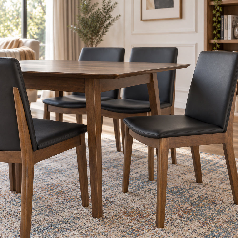 Alpine Large Rectangular Solid Wood Dining Table in Walnut | MidinMod