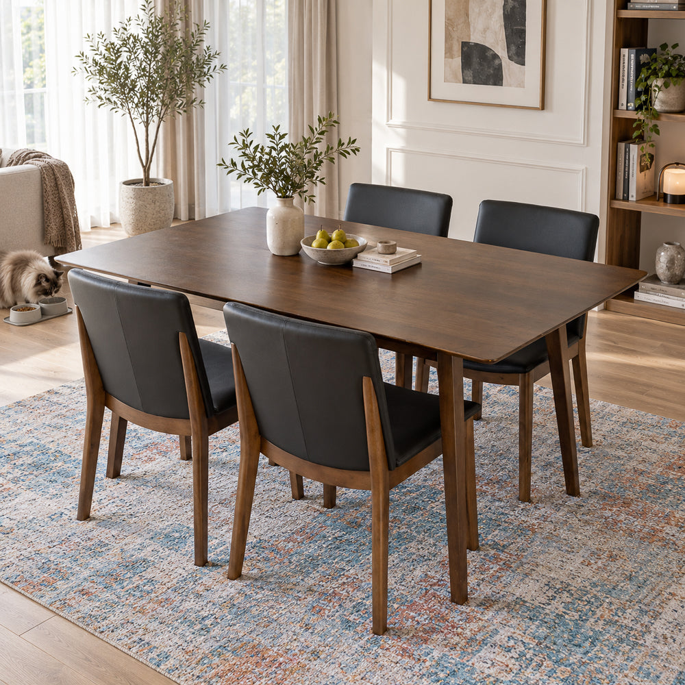 Alpine Large Rectangular Solid Wood Dining Table in Walnut | MidinMod