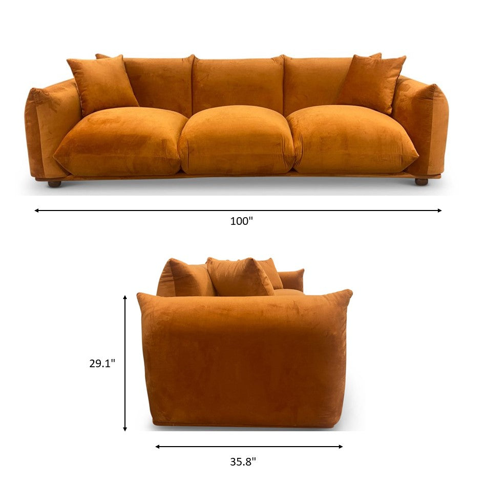 Archer Cream Boucle Sofa | Contemporary Puffy 3-Seater Sofa | MidinMod