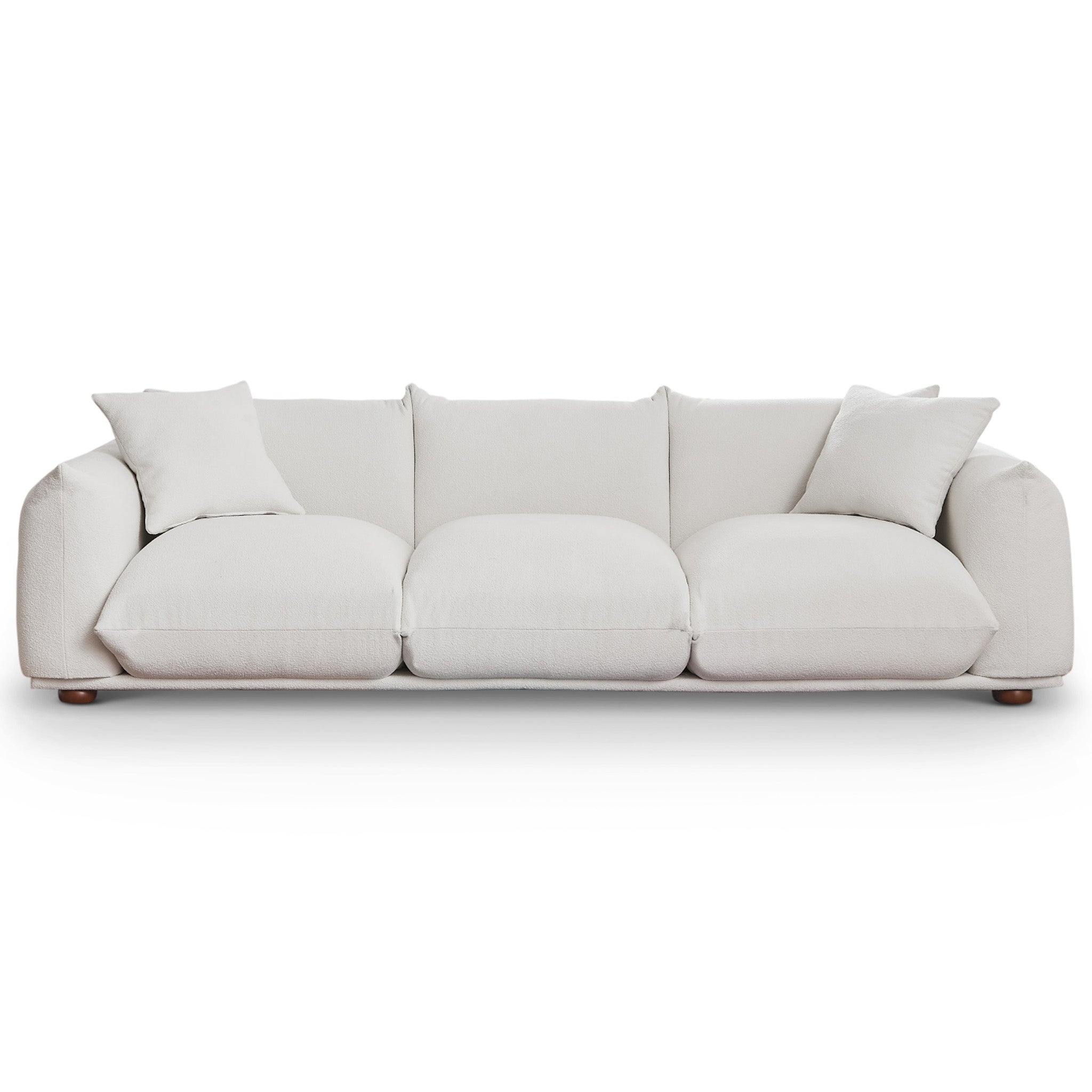 Archer Cream Boucle Sofa | Contemporary Puffy 3-Seater Sofa | MidinMod