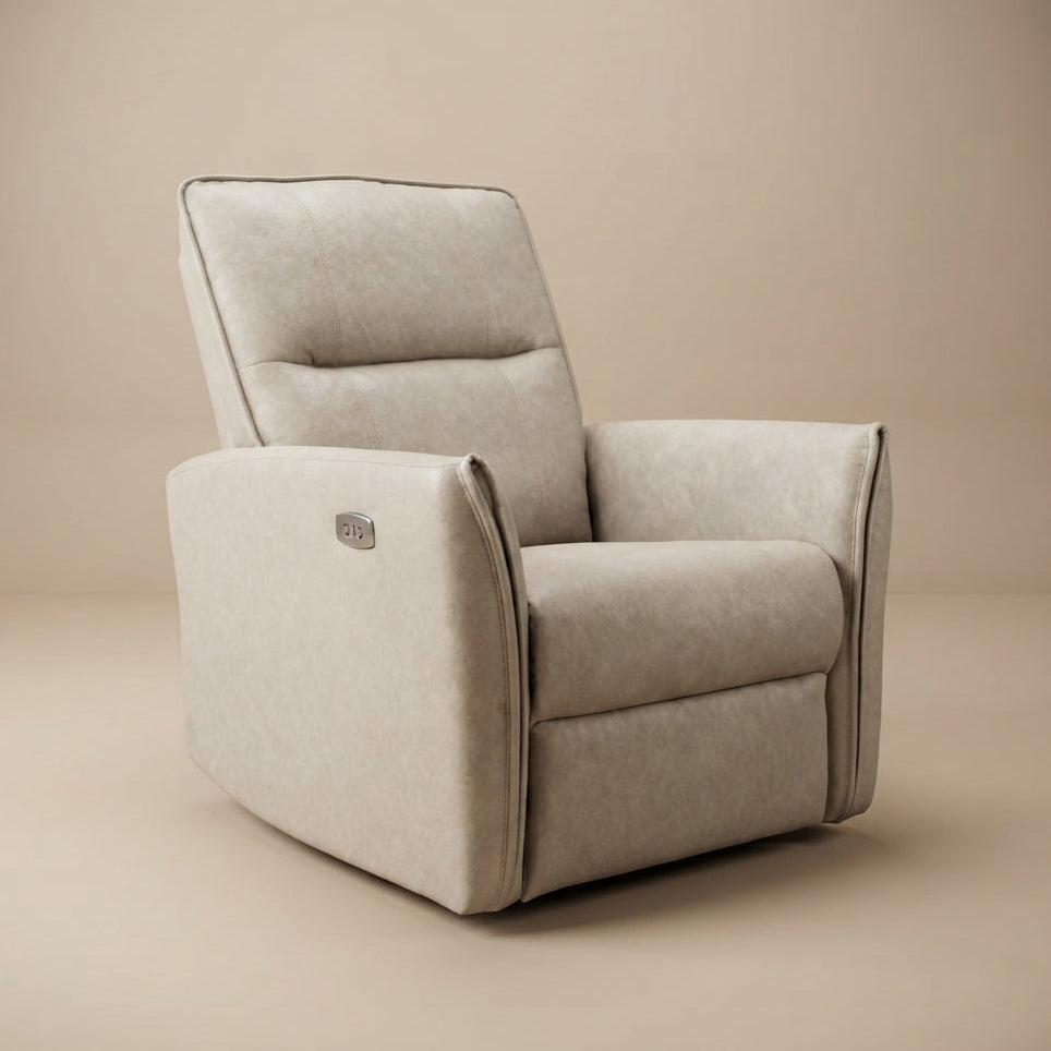 Ashland Cream Suede Recliner Chair - MidinMod