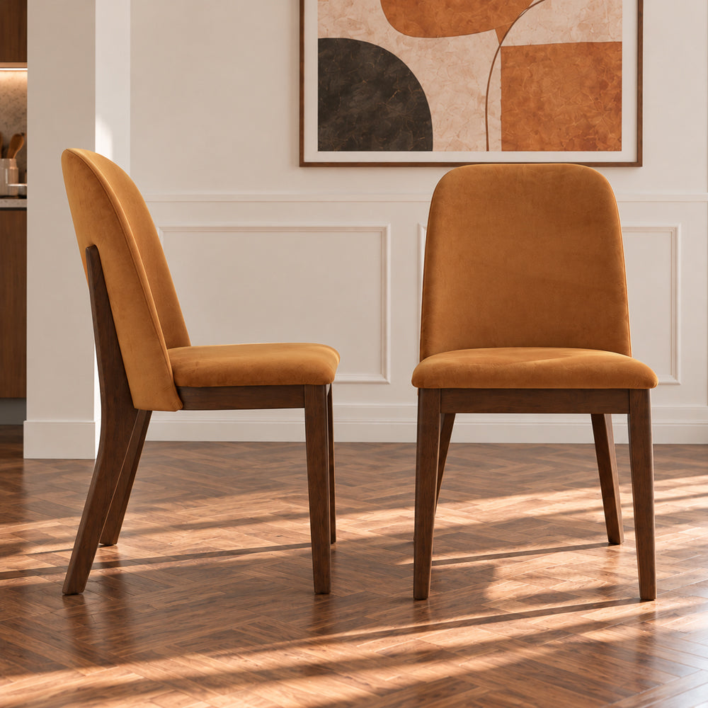 Belfast Danish-Inspired Mid-Century Design Velvet Dining Chair | MidinMod