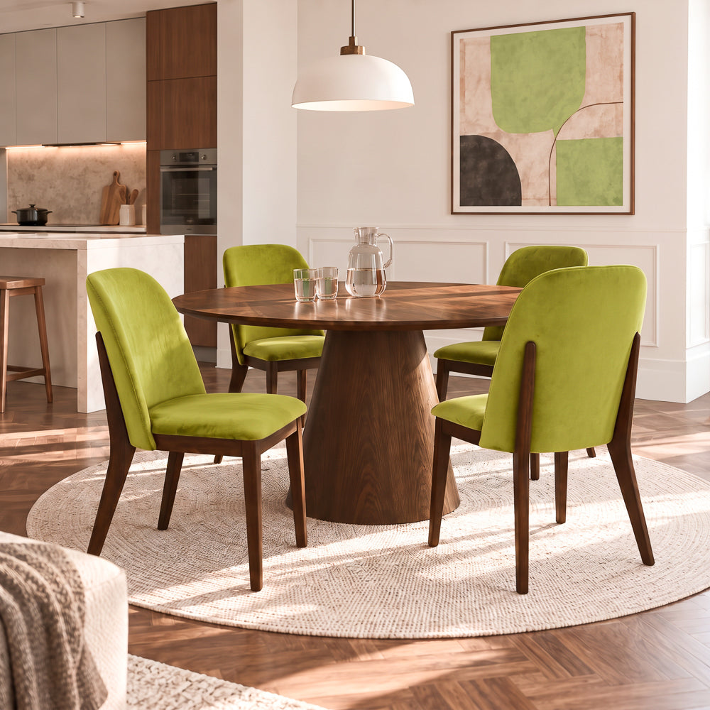 Belfast Green Velvet Dining Chair - Set of 2