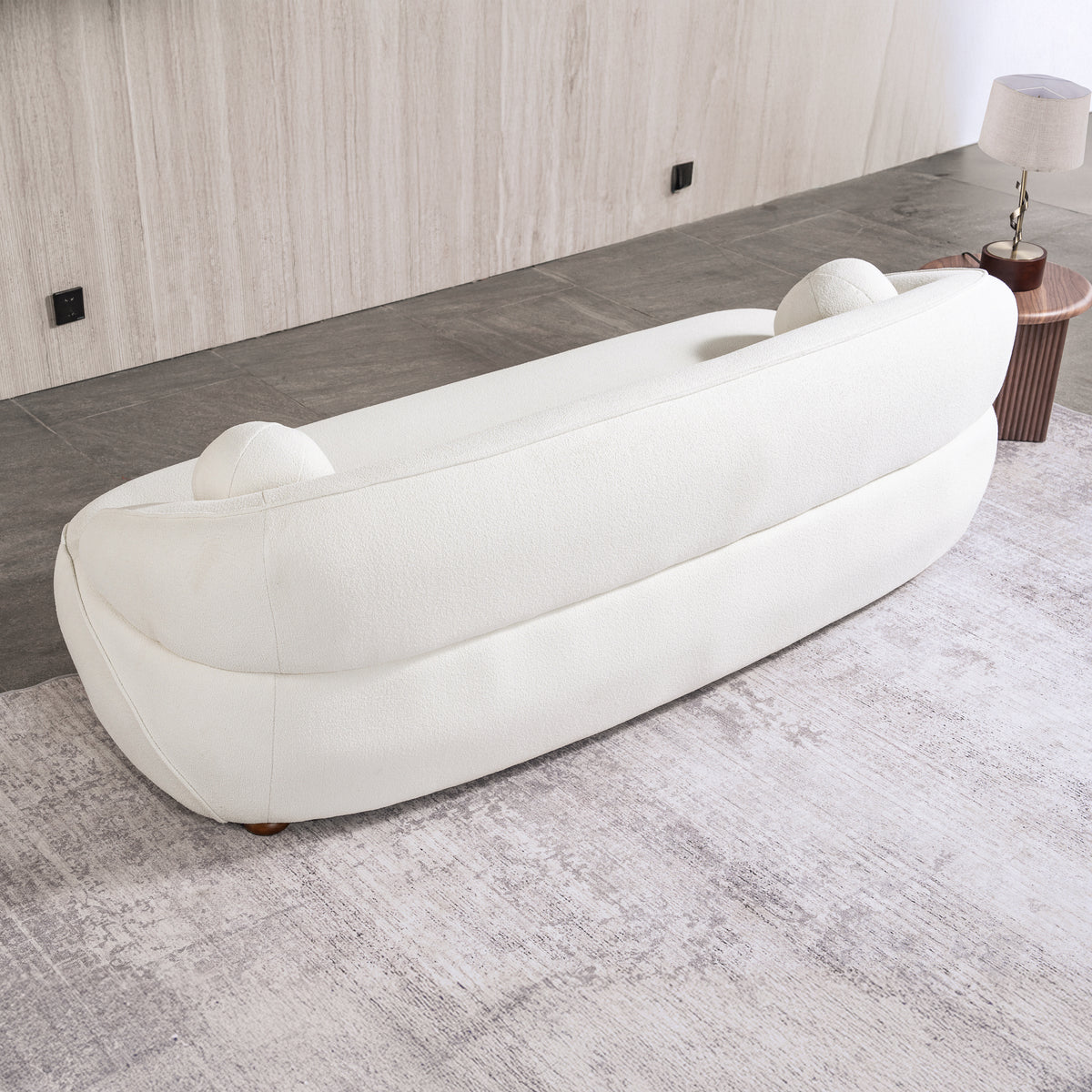 Brody Mid-Century Modern Japandi White Boucle Sofa | MidinMod