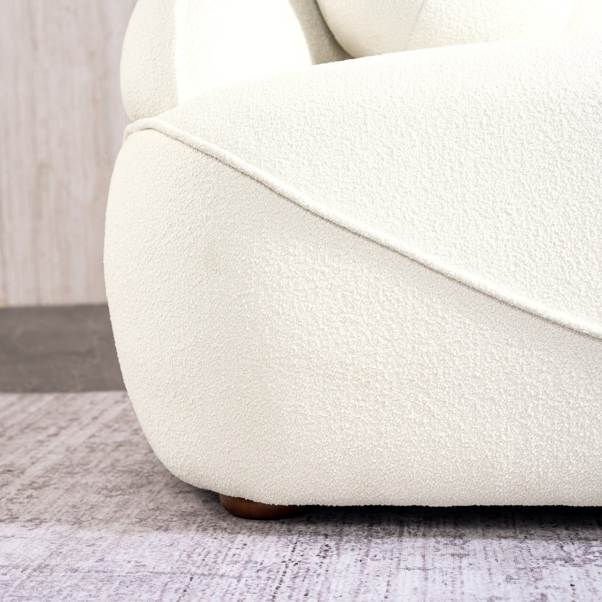 Brody Mid-Century Modern Japandi White Boucle Sofa | MidinMod