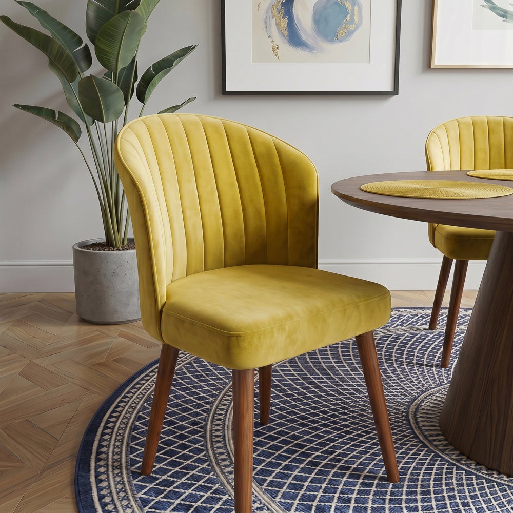 Calvin Dining Chair Set Of 2 - Gold Velvet