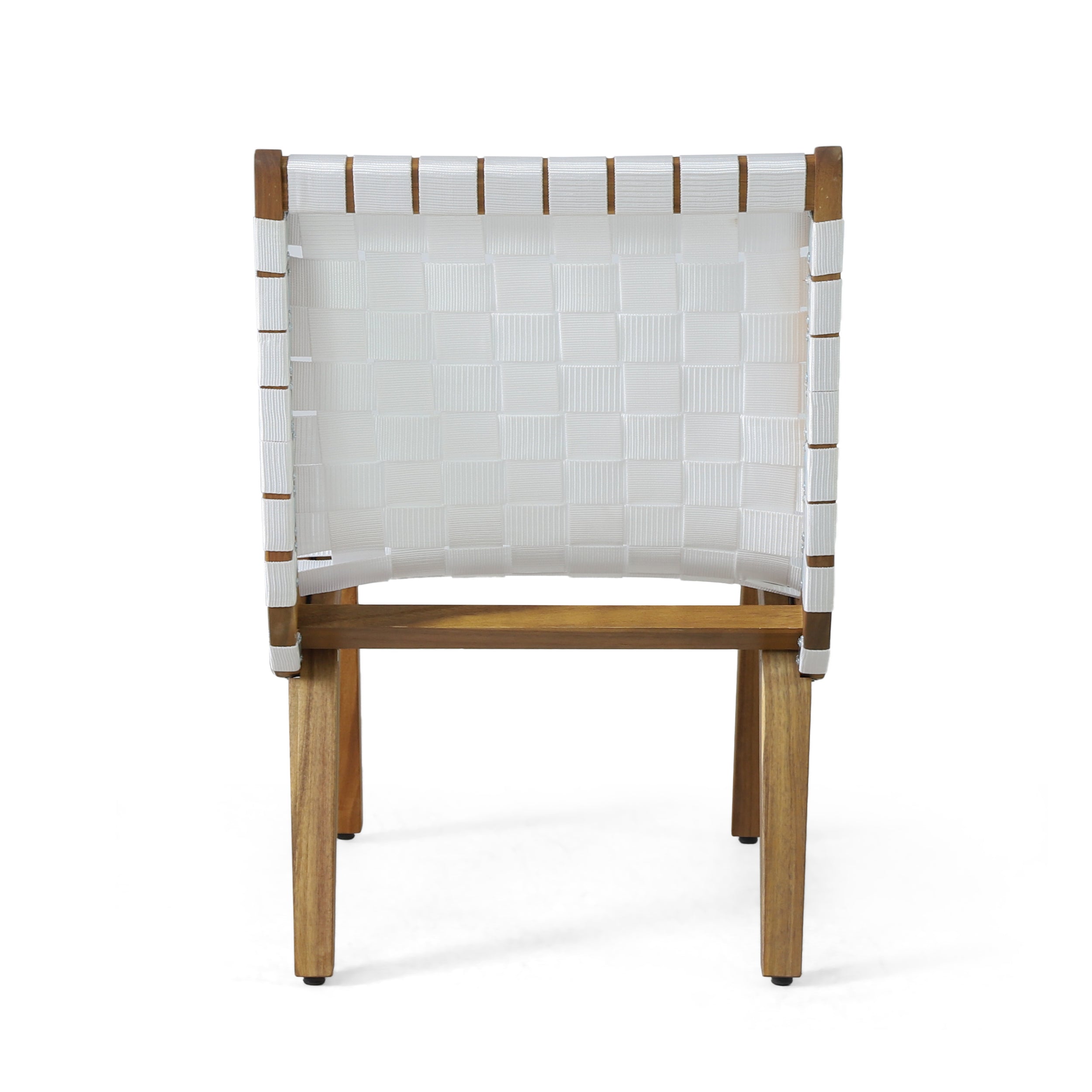 Chablo White Acacia Wood Rope Weave Outdoor Lounge Chair Set (2 Pieces) - MidinMod