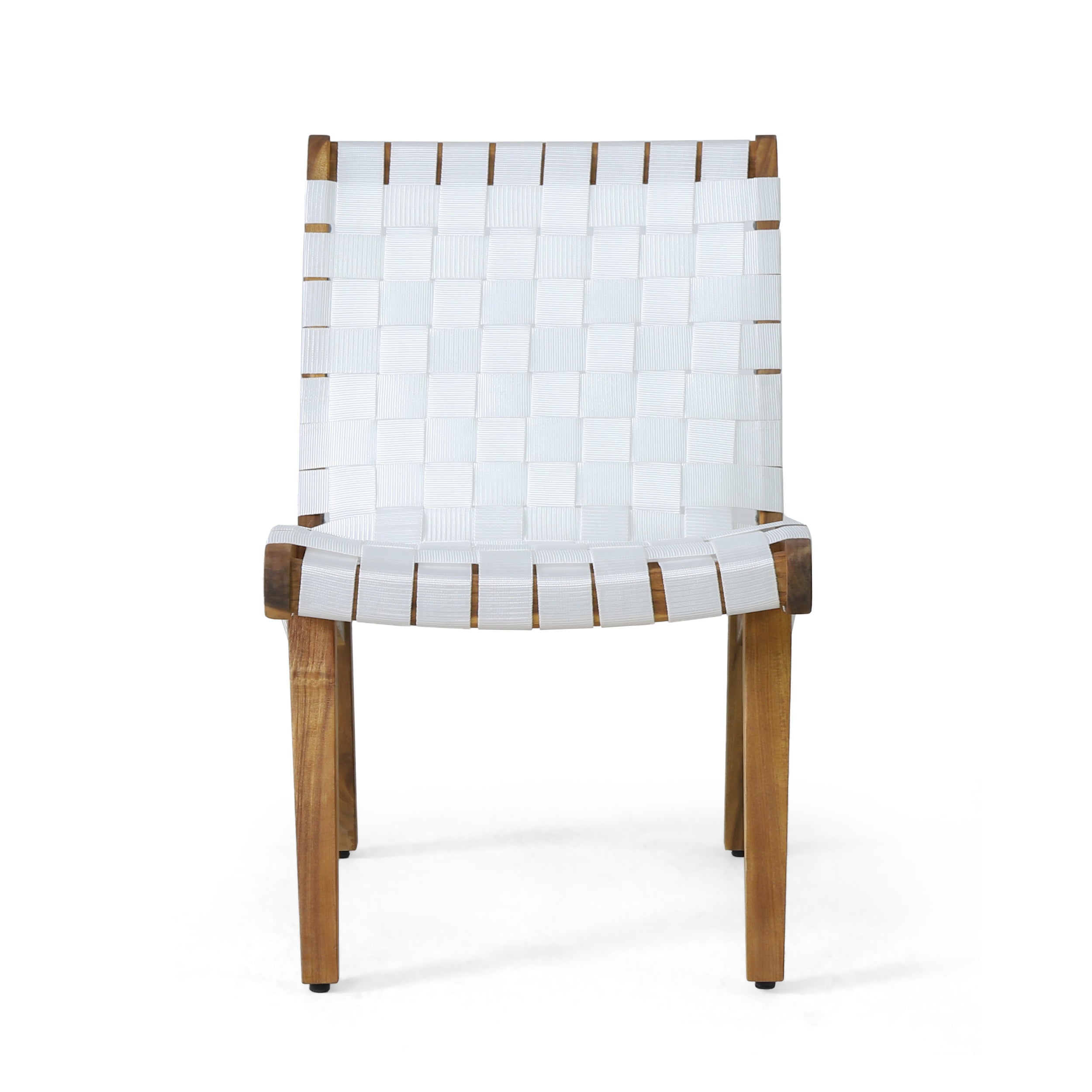 Chablo White Acacia Wood Rope Weave Outdoor Lounge Chair Set (2 Pieces) - MidinMod