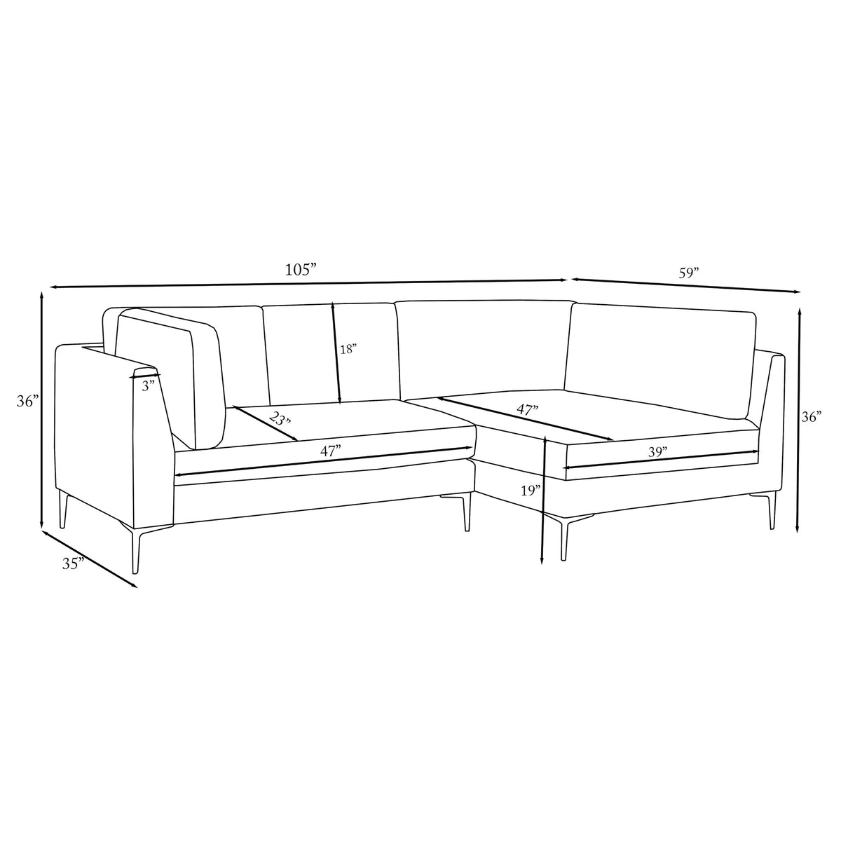 Chamberlain Beige Boucle Sectional Sofa Left Facing Chaise