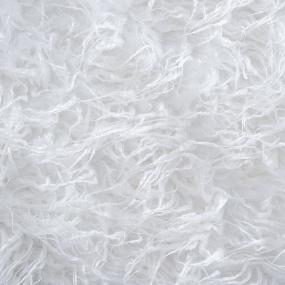 Chatham Japandi Style White Khaki Fur Bench | MidinMod