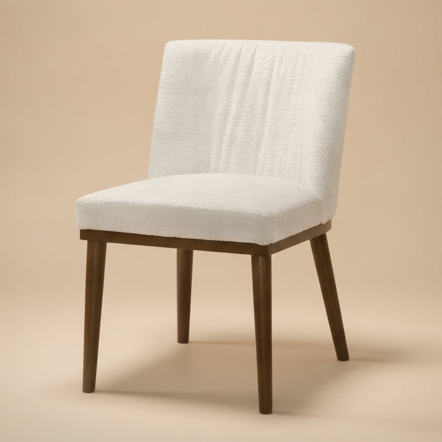 Dalby Mid-Century Modern White Fabric Dining Chair Set | MidinMod