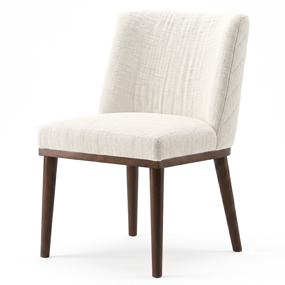 Dalby Mid-Century Modern White Fabric Dining Chair Set | MidinMod