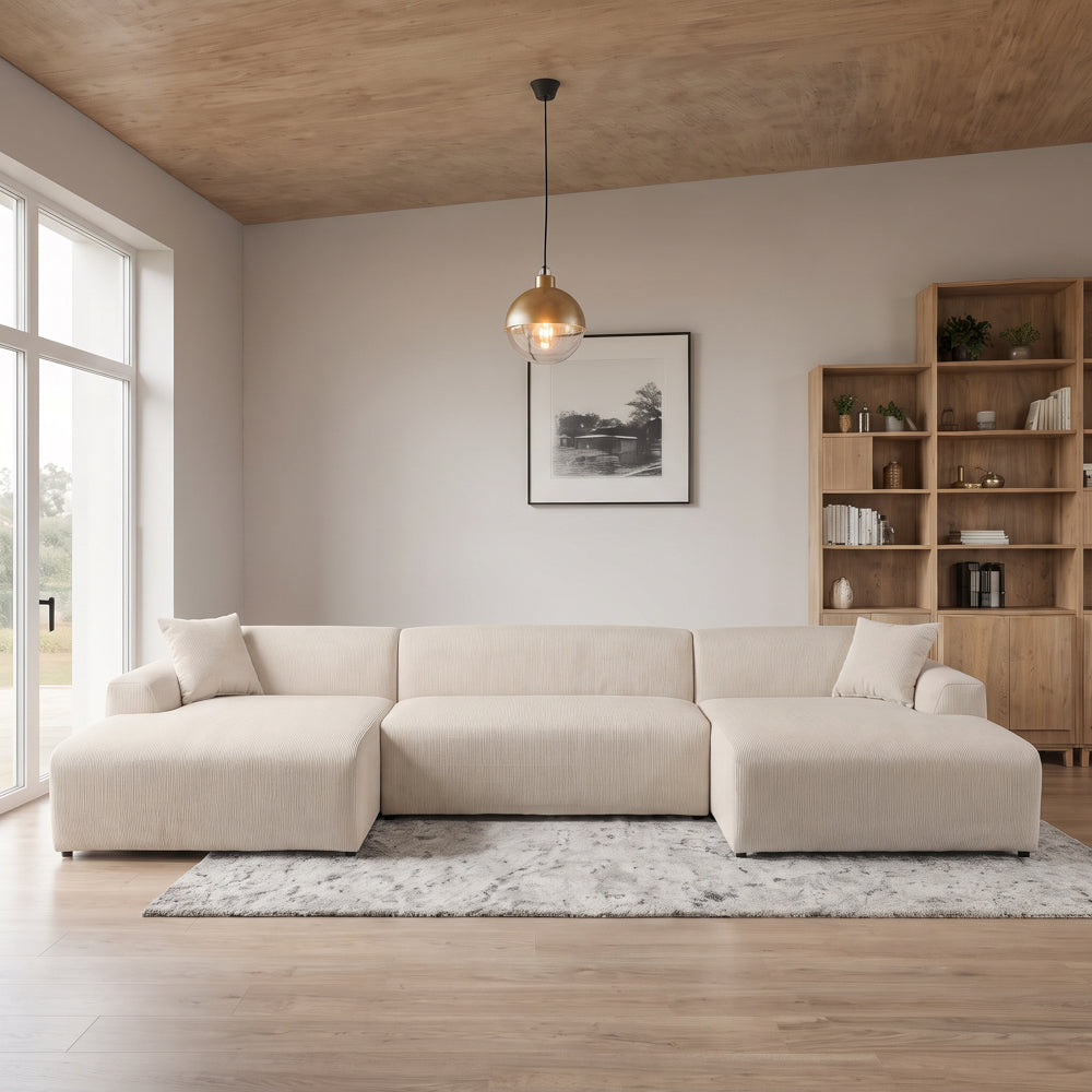 Dexter U-Shape Corner Sofa – Soft Corduroy Upholstery | MidinMod
