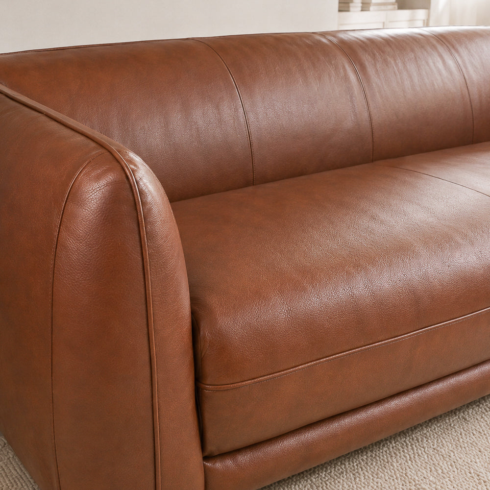 Echo Mid-Century Modern Brown Top-Grain Leather Sofa | MidinMod